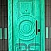 Yeşil Daire Desen Ahşap Çelik Kapı DR-007