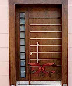 Ahşap Çizgi Desenli Villa Kapı Modeli DR-252